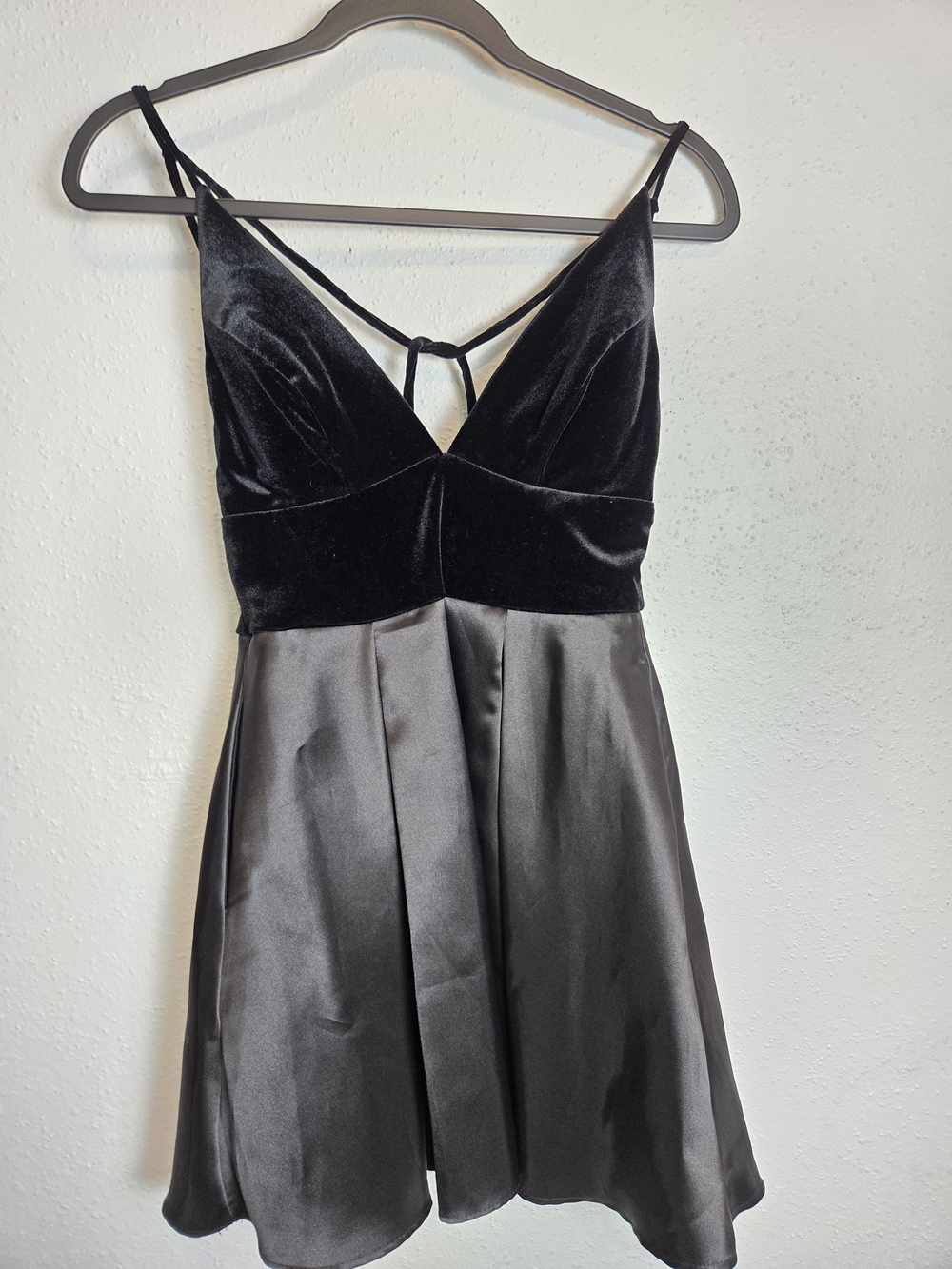 Windsor Black Velvet & Satin Mini Dress